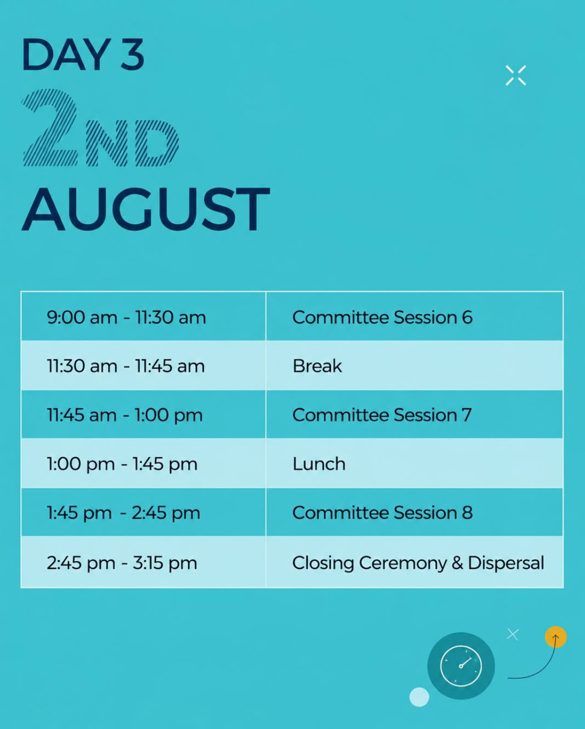 Day 03 — 2 August 2026 schedule
